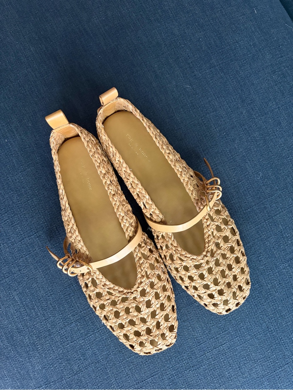 rag & bone Woven Mary Jane Flats in Tan - Picture 2 of 6